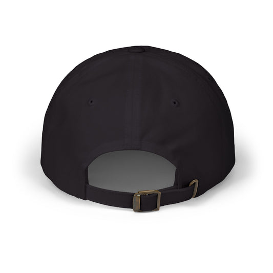 Back of the black "THE GOSSIP YOU HEARD IS TRUE SO LEAVE ME ALONE" dad hat with its adjustable strap