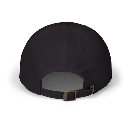 Back of the black "THE GOSSIP YOU HEARD IS TRUE SO LEAVE ME ALONE" dad hat with its adjustable strap