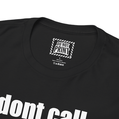 Close-up of the collar and neck label on the black "dont call me pookie im gangsta" t-shirt